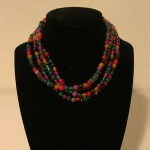 Vintage Beautiful Multi Color Beads Necklace